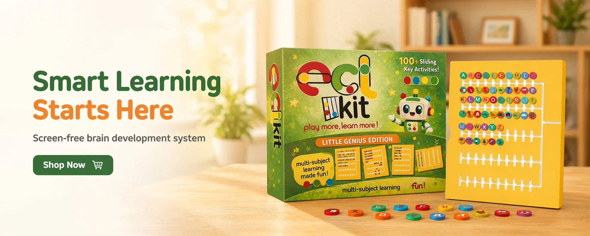 ECL Kit Little Genius Edition – screen-free multi-subject learning toy with sliding alphabet activities for kids