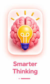 Brain with lightbulb icon symbolizing smarter thinking for education