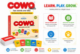 COWO Cards educational word game for kids ages 8-99, builds vocabulary, boosts creativity, and makes learning fun with 108 cards.