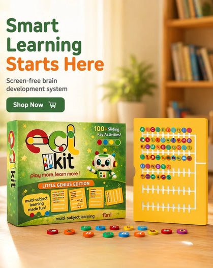 ECL Kit Little Genius Edition educational toy with colorful sliding alphabet tiles for screen-free learning